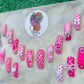 2XL curve Barbie press on nails