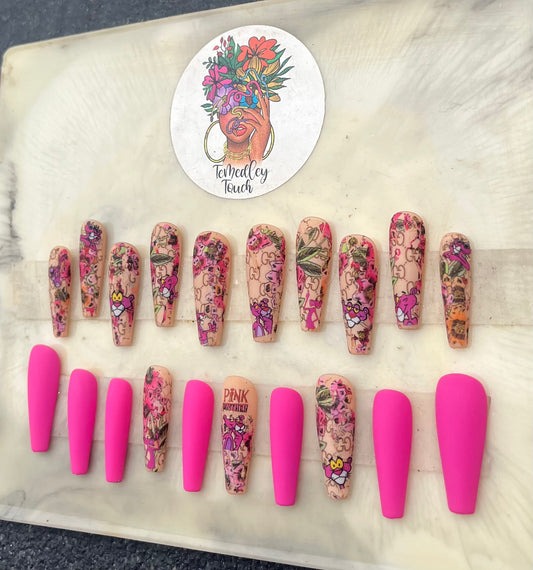 Pink Panther Gucci Nails