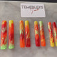Red/yellow/green Marble Press on nails