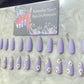 Lavender Matte flower press on nails