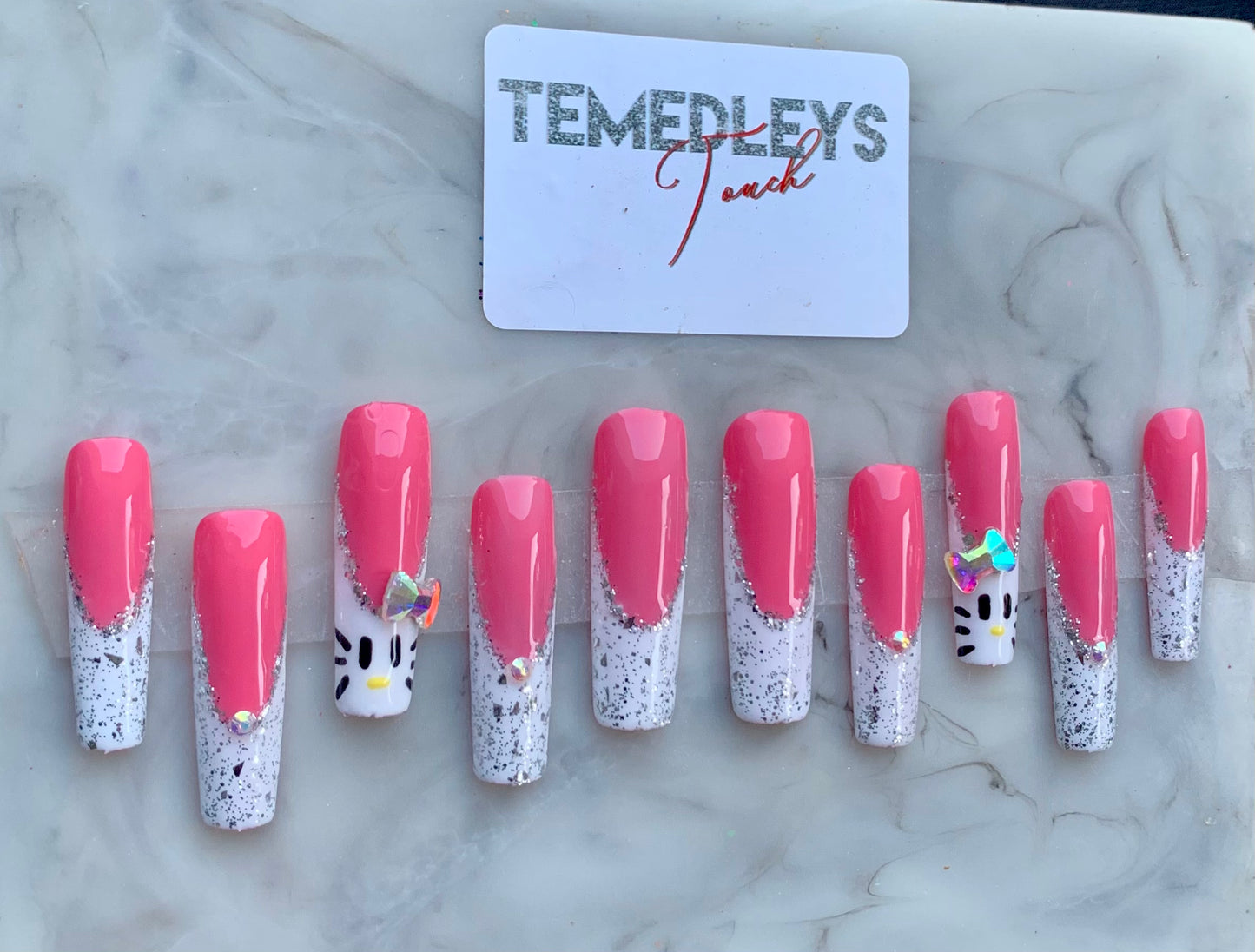 Hello Kitty French Tip press on nails