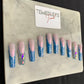 Blue bunny French tip press on nails