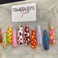 Multi color cow print press on nails