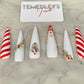 Candy Cane bling press on nails