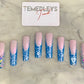 Blue bunny French tip press on nails