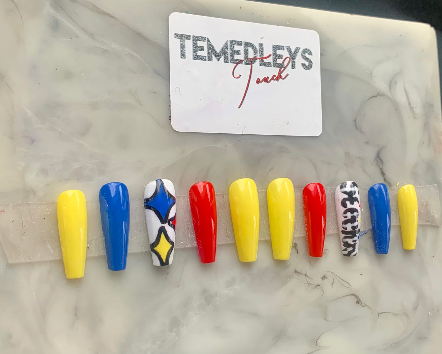 Steelers Short Coffin Press On Nails