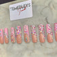 Pink bling birthday press on nails