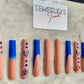 Nude Blue press on nails