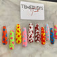 Multi color cow print press on nails