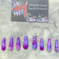 Purple marble press on nails