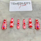 Red love press on nails