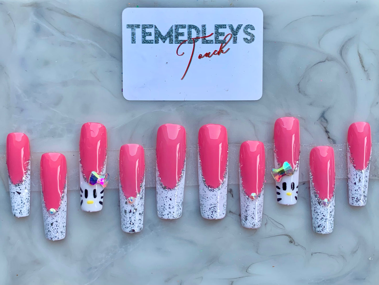 Hello Kitty French Tip press on nails