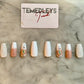 White ombré press on nails