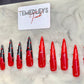 Black and red stiletto press on nails