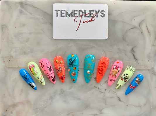 Stiletto freestyle press on nails