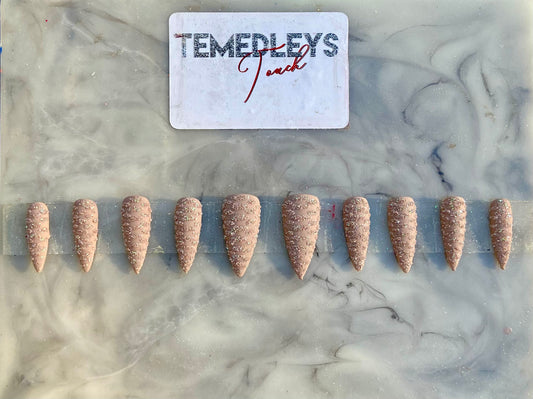 matte tan reptile press on nails