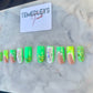 Lime green freestyle press on nails