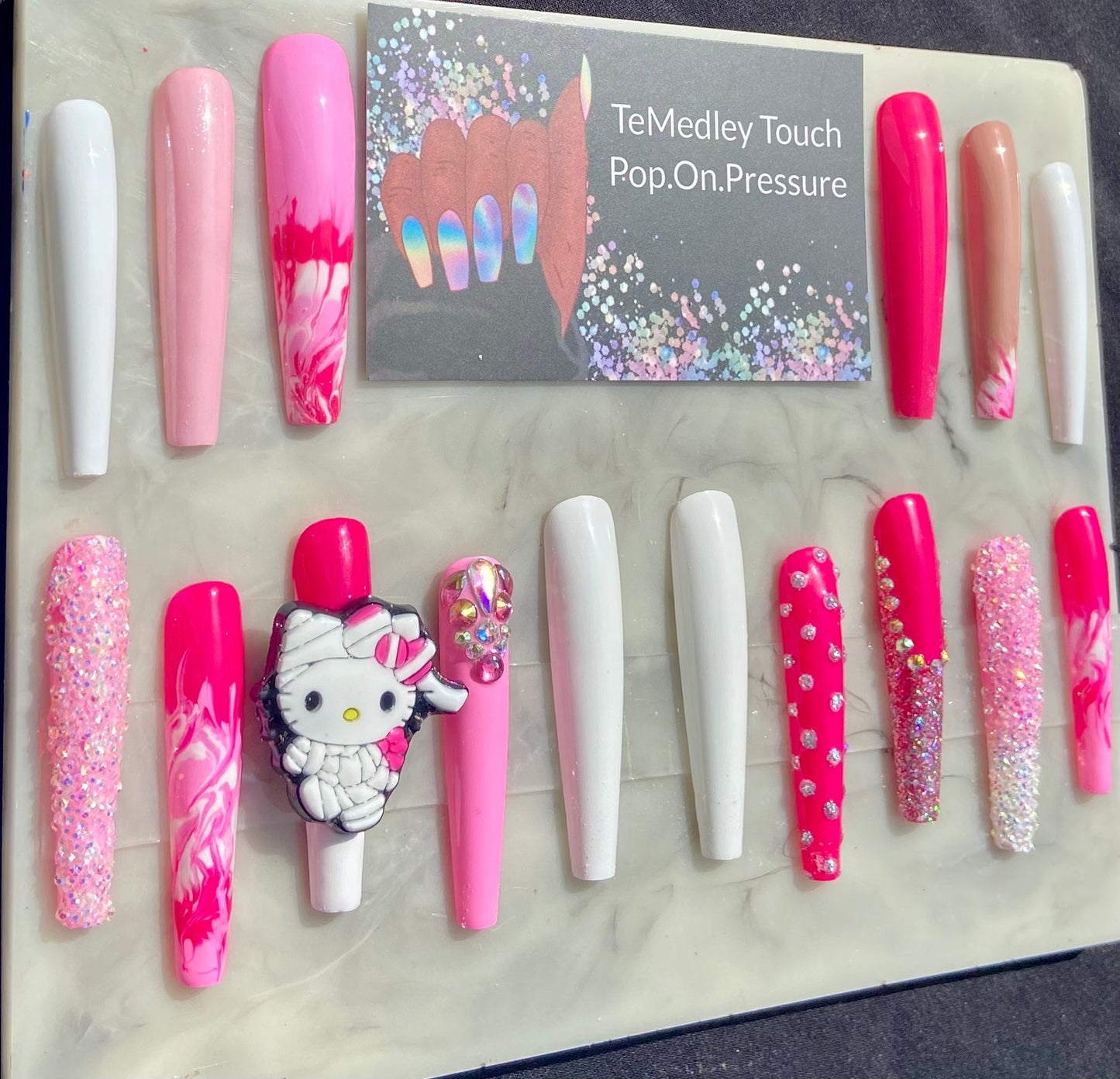 Hello kitty mummy press on nails
