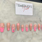 Pink heart press on nails