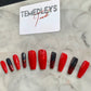 Red and Black press on nails