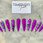 Purple marble press on nails