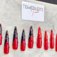 Black and red stiletto press on nails