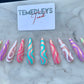 Multi color Wavy Stiletto press on nails