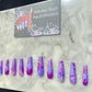 Purple marble press on nails