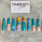 Ocean freestyle 2XL coffin press on nails