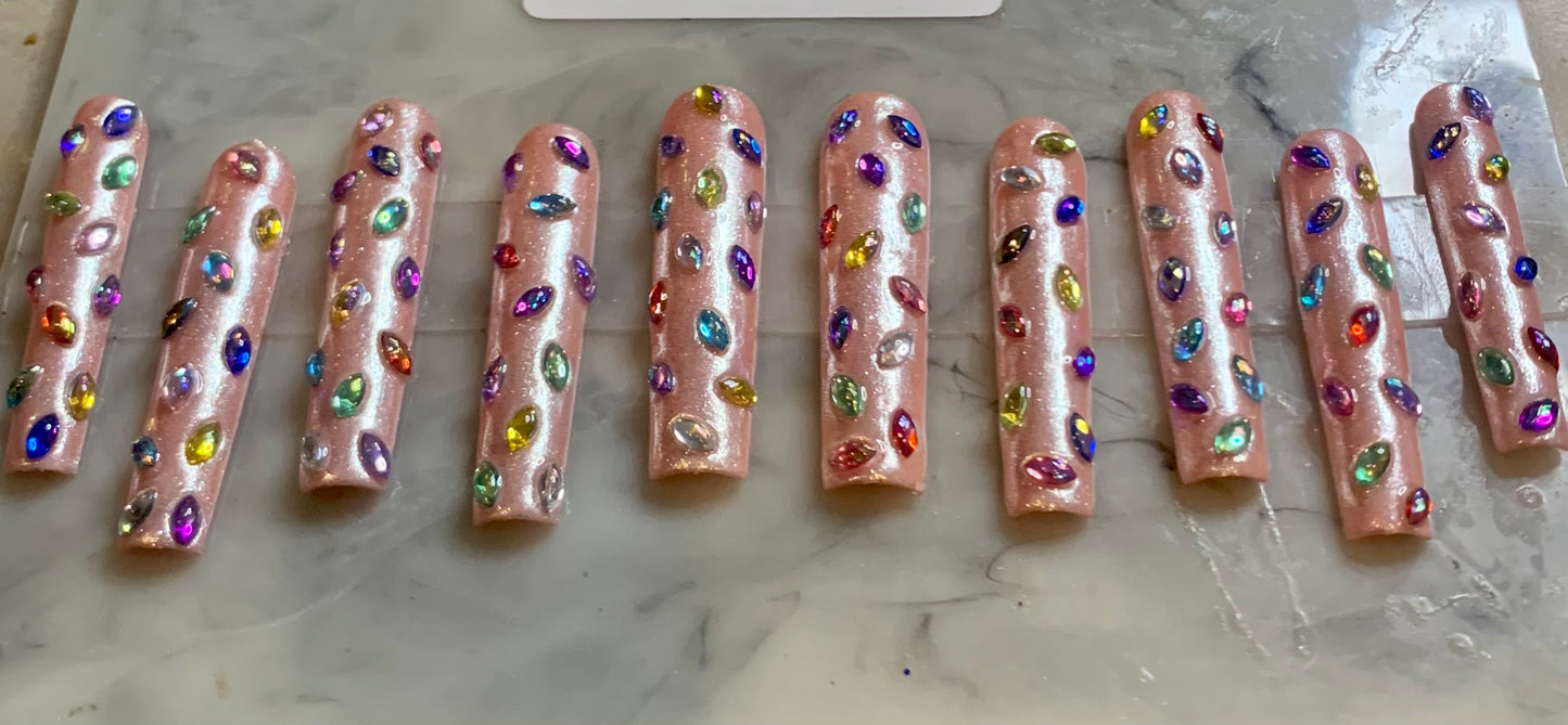 Birthday sprinkled press on nails