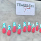 Cow print French tip press on nails