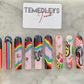 Rainbow Galaxy 3XL Square press on nails