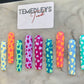 Multi color cow print press on nails