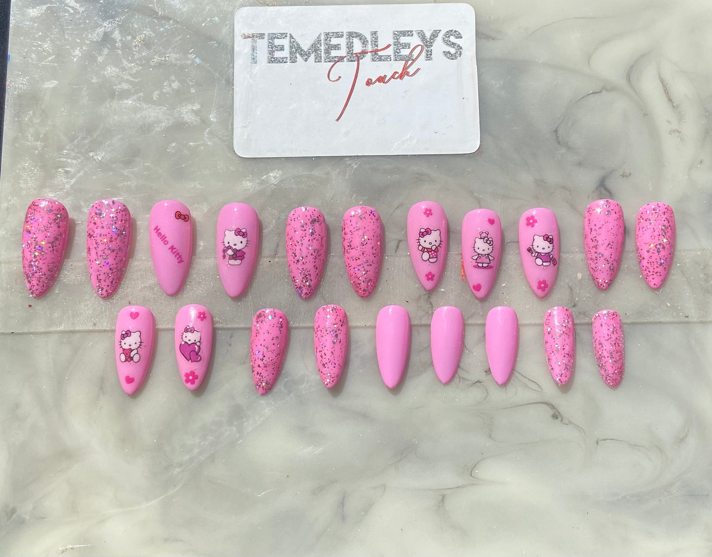 Kid kitty press on nails