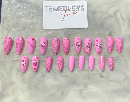 Kid kitty press on nails