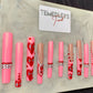 Bling heart press on nails